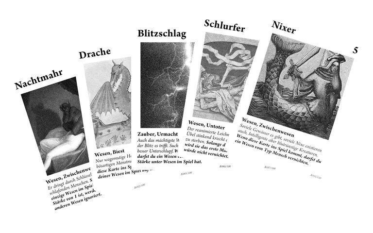 Bild einer Beispielhand aus fünf Karten